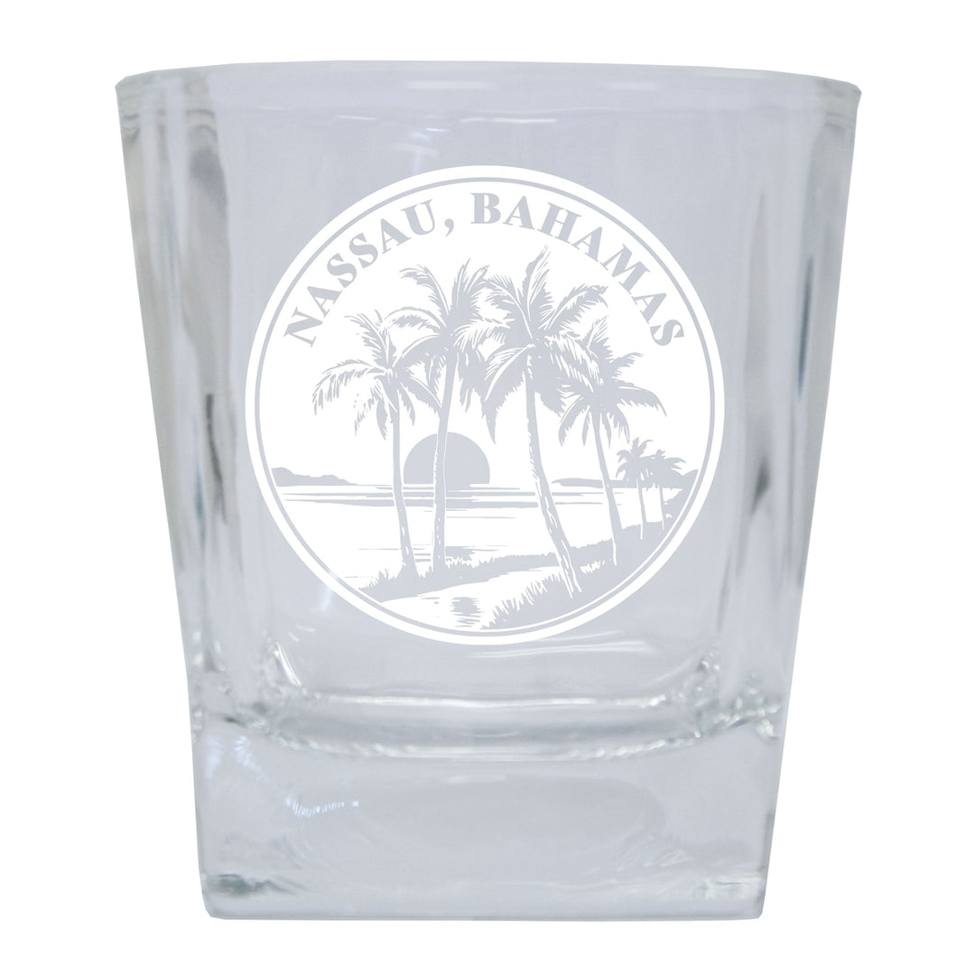 Nassau the Bahamas Souvenir 8oz Engraved Whiskey Glass Rocks Glass Image 1