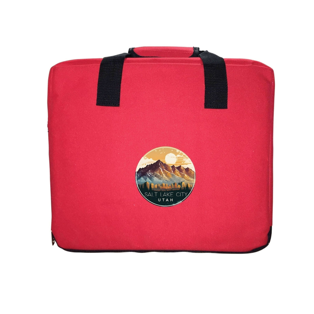 Salt Lake City Utah Design B Souvenir Destination Seat Cushion Red Image 1