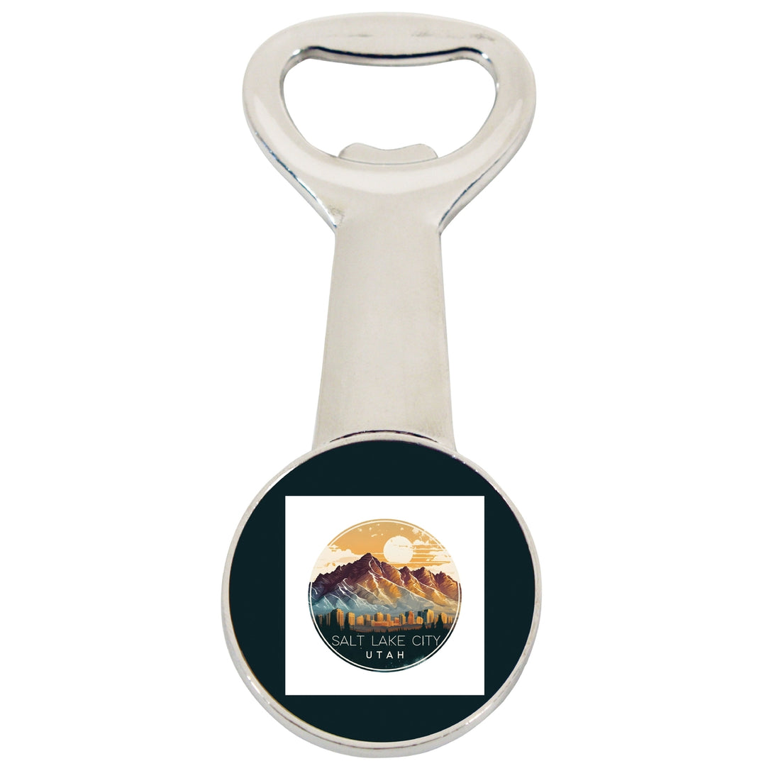 Salt Lake City Utah Design B Souvenir Magnetic Bottle Opener Image 1