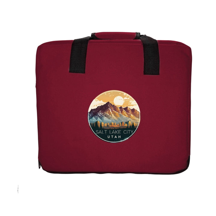 Salt Lake City Utah Design B Souvenir Destination Seat Cushion Red Image 3