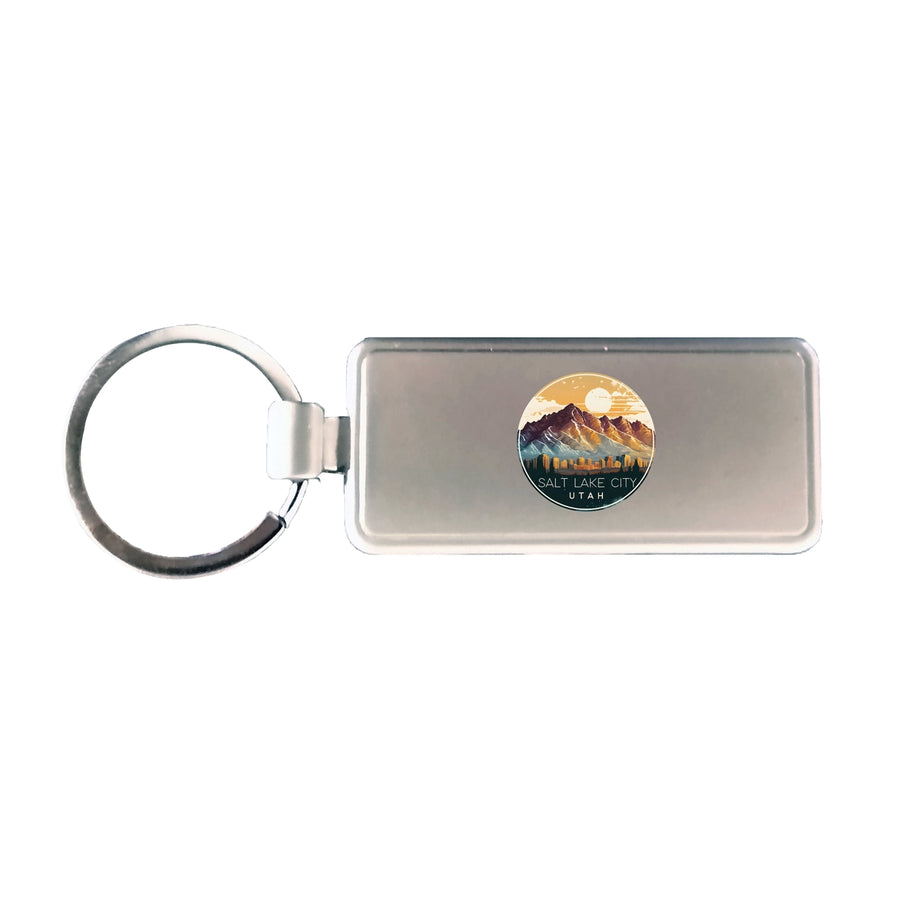 Salt Lake City Utah Design B Suovenir Metal Keyring Keychain Image 1