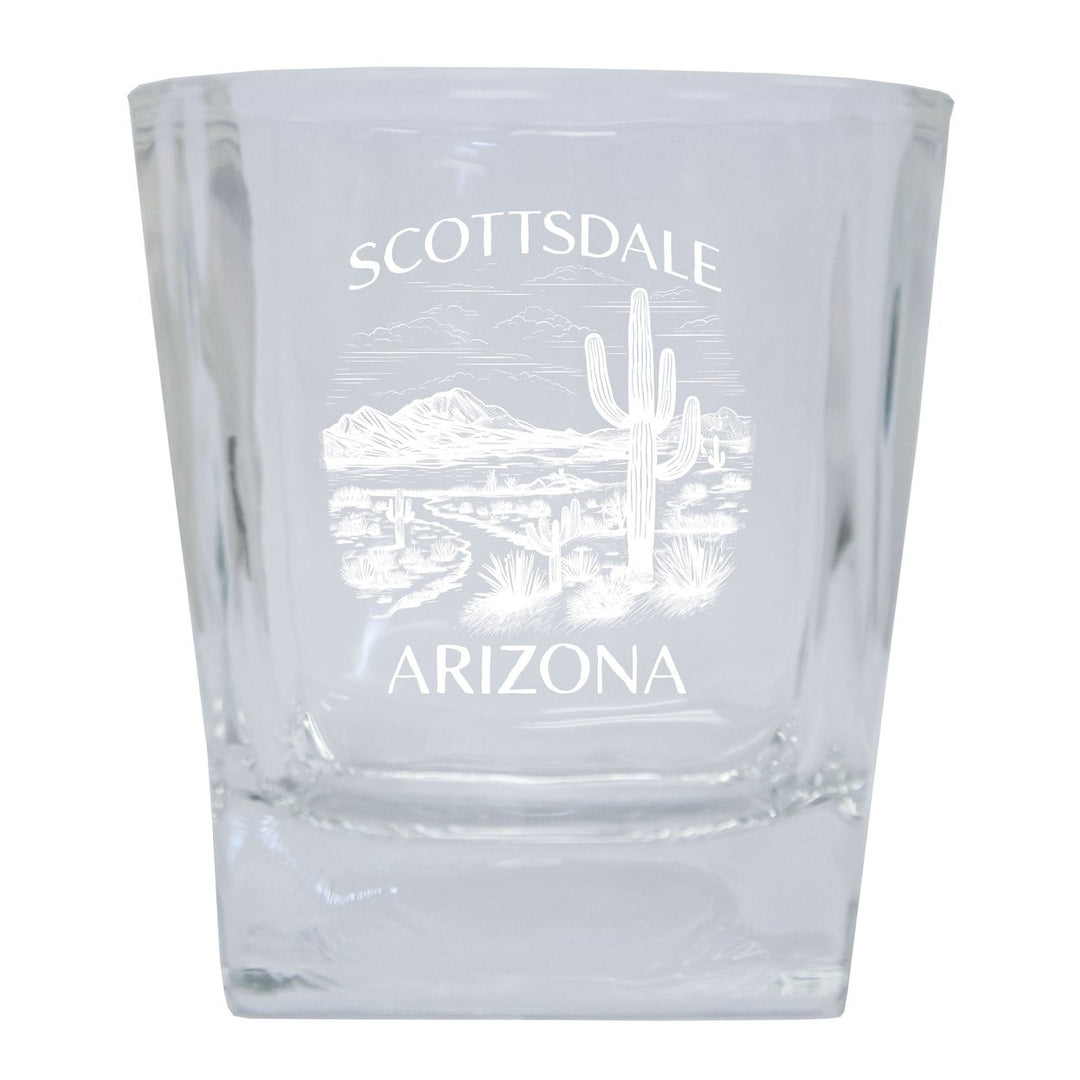 Scottsdale Arizona Souvenir 8oz Engraved Whiskey Glass Rocks Glass Image 1