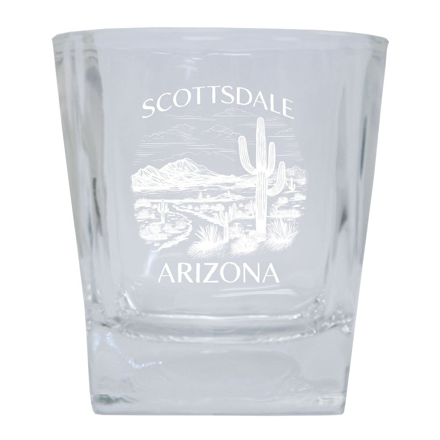 Scottsdale Arizona Souvenir 8oz Engraved Whiskey Glass Rocks Glass Image 1