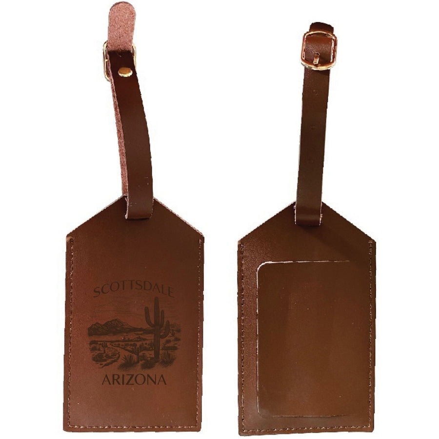 Scottsdale Arizona Souvenir Leather Luggage Tag Image 1