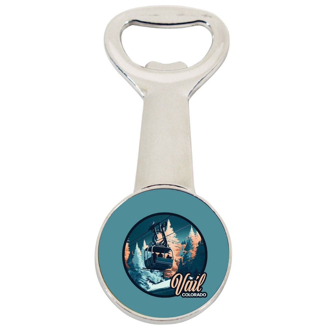 Vail Colorado Design C Souvenir Magnetic Bottle Opener Image 1