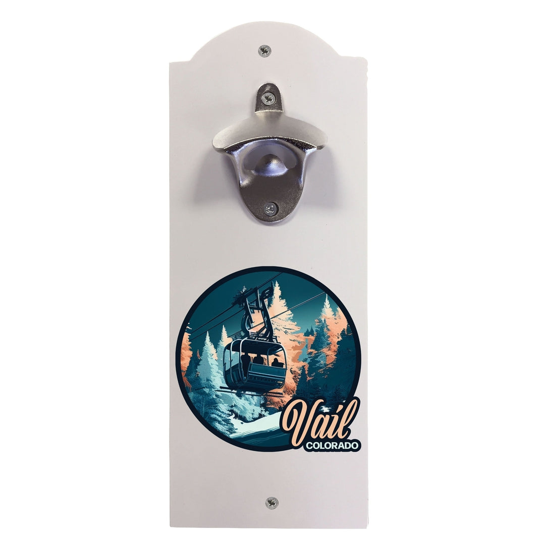 Vail Colorado Design C Souvenir Wall mounted bottle opener White Image 1