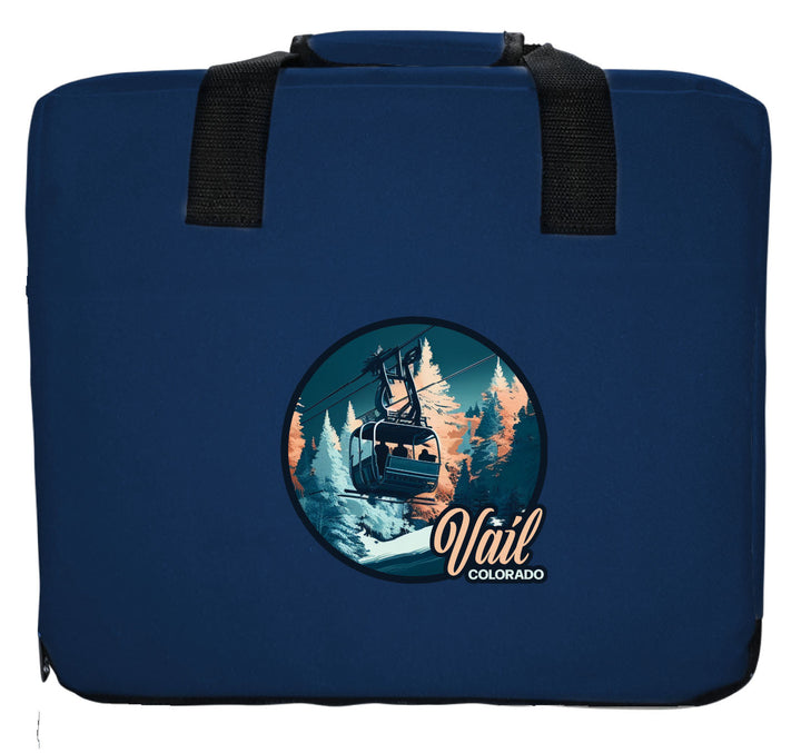 Vail Colorado Design C Souvenir Destination Seat Cushion Navy Image 1