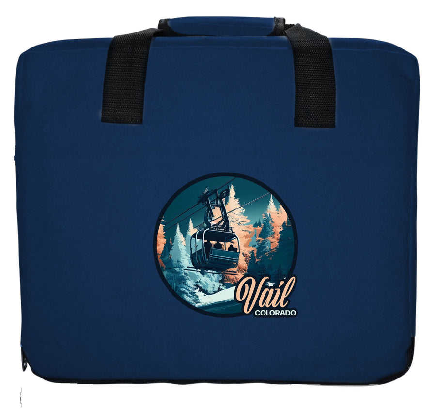 Vail Colorado Design C Souvenir Destination Seat Cushion Navy Image 1