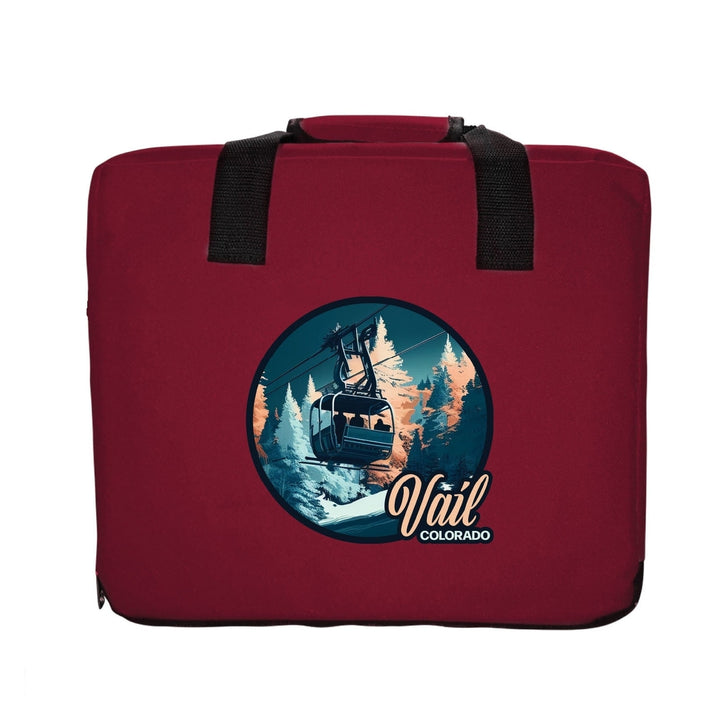 Vail Colorado Design C Souvenir Destination Seat Cushion Navy Image 3