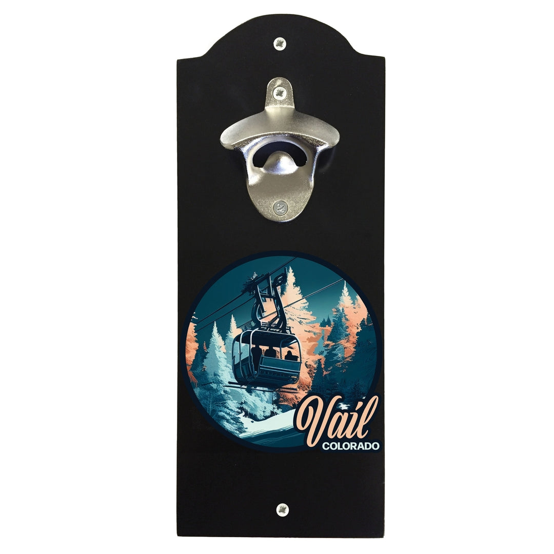 Vail Colorado Design C Souvenir Wall mounted bottle opener White Image 2