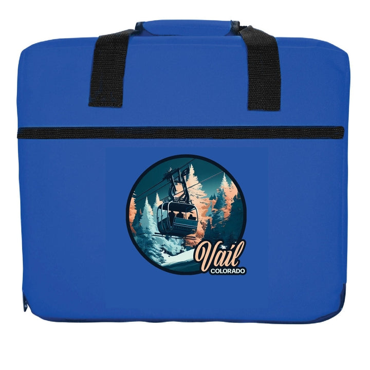 Vail Colorado Design C Souvenir Destination Seat Cushion Navy Image 4