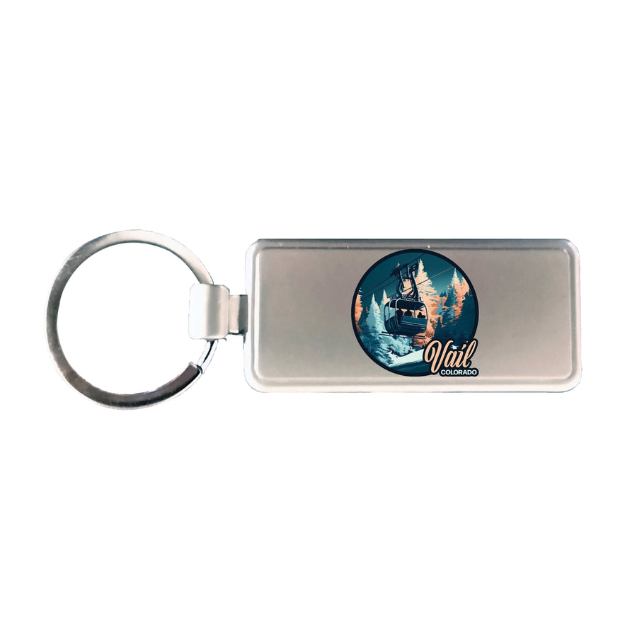 Vail Colorado Design C Suovenir Metal Keyring Keychain Image 1