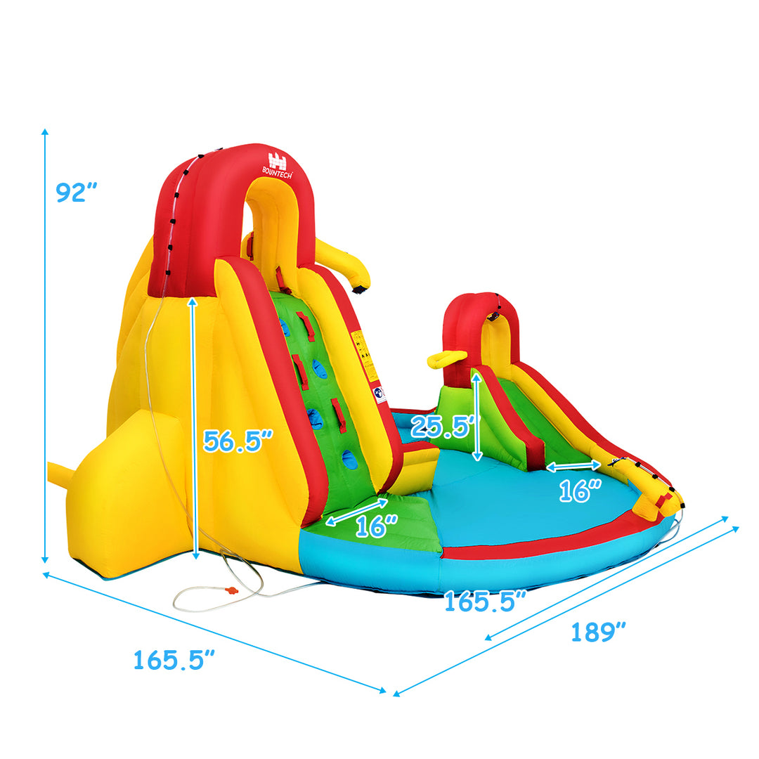 Kids Inflatable Water Slide Bounce Park Splash Pool w/Water Cannon and 480W Blower Image 2