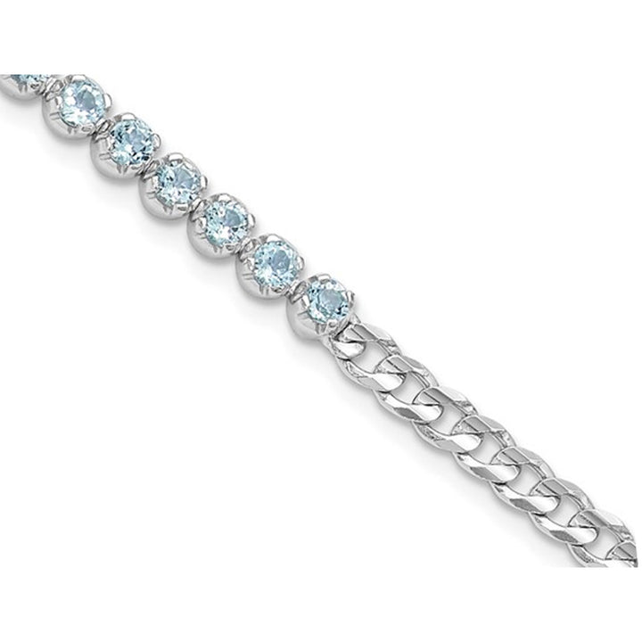 2.21 Carat (ctw) Blue Topaz Bracelet in Sterling Silver (7.50 Inches) Image 4