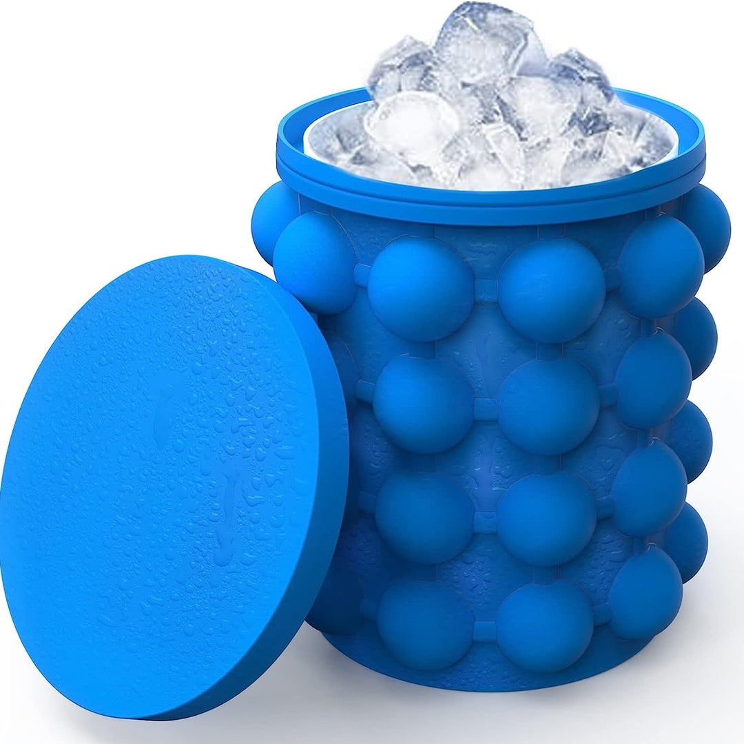 Ice Cube Maker Genie Portable Ice Maker 4.9in x 5.5in Dishwasher Safe Airtight Image 1