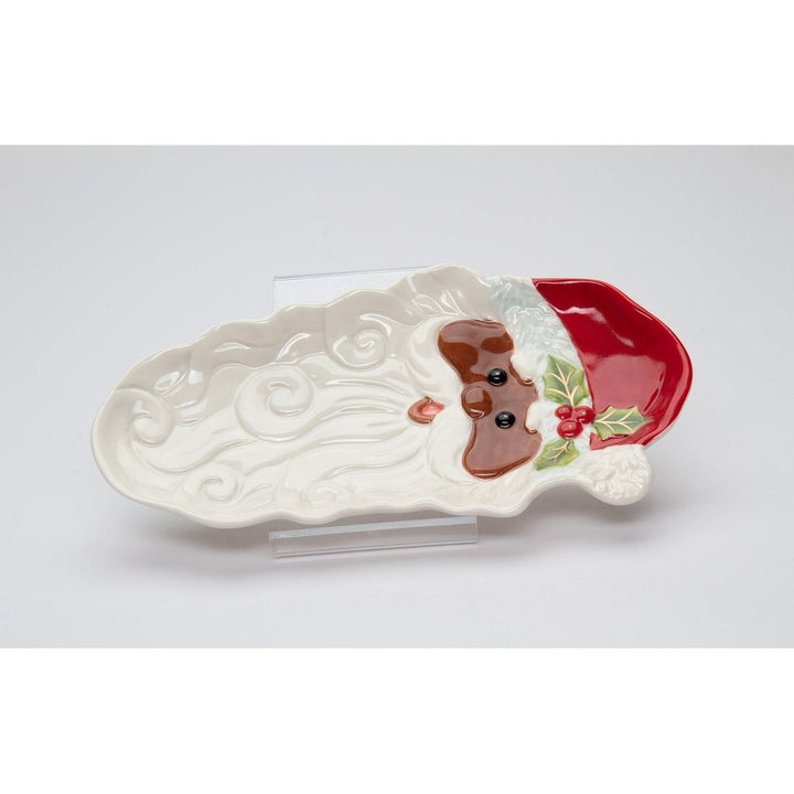 Ceramic African American Santa Dessert Tray 8.75x4.5 Inch Kitchen Image 3