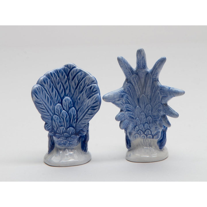 Ceramic Mini Blue Rooster Salt and Pepper Shakers Image 3