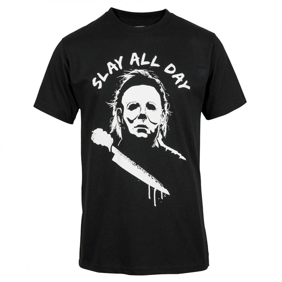 Halloween Michael Meyers Slay All Day T-Shirt Image 1