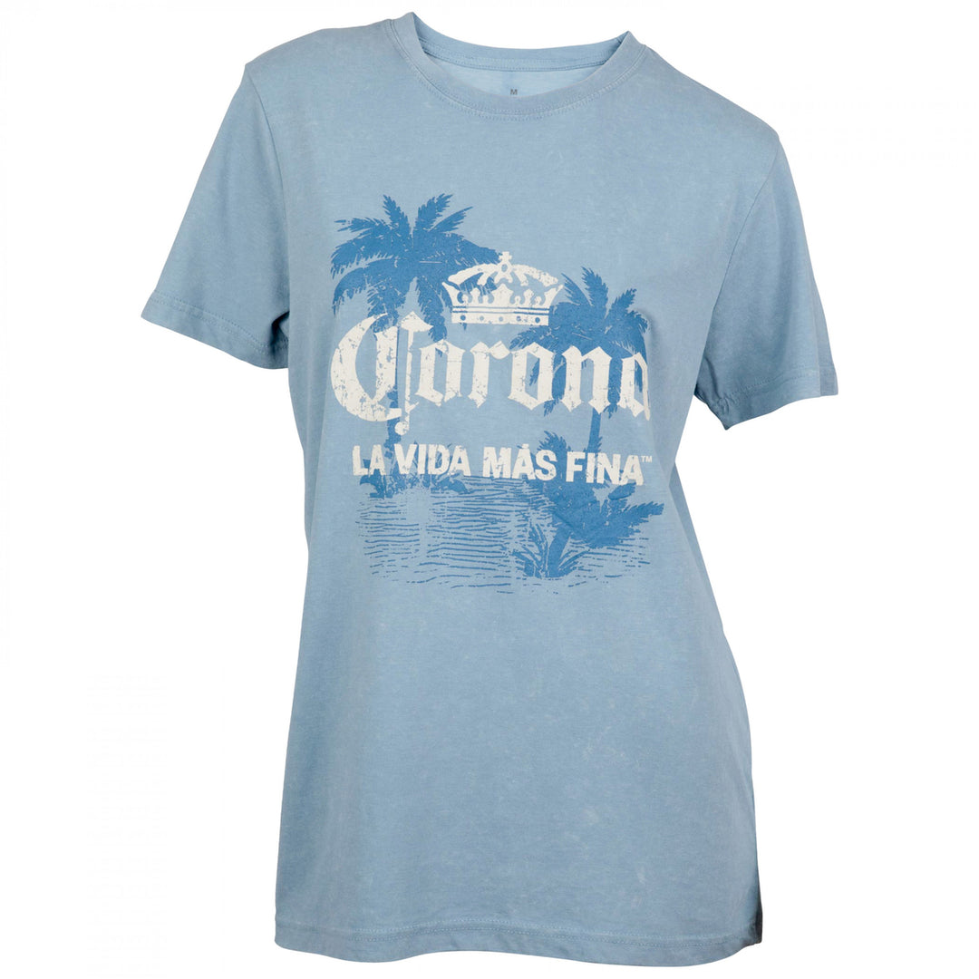 Corona Extra La Vida Mas Fina Womens Mineral Wash T-Shirt Image 1