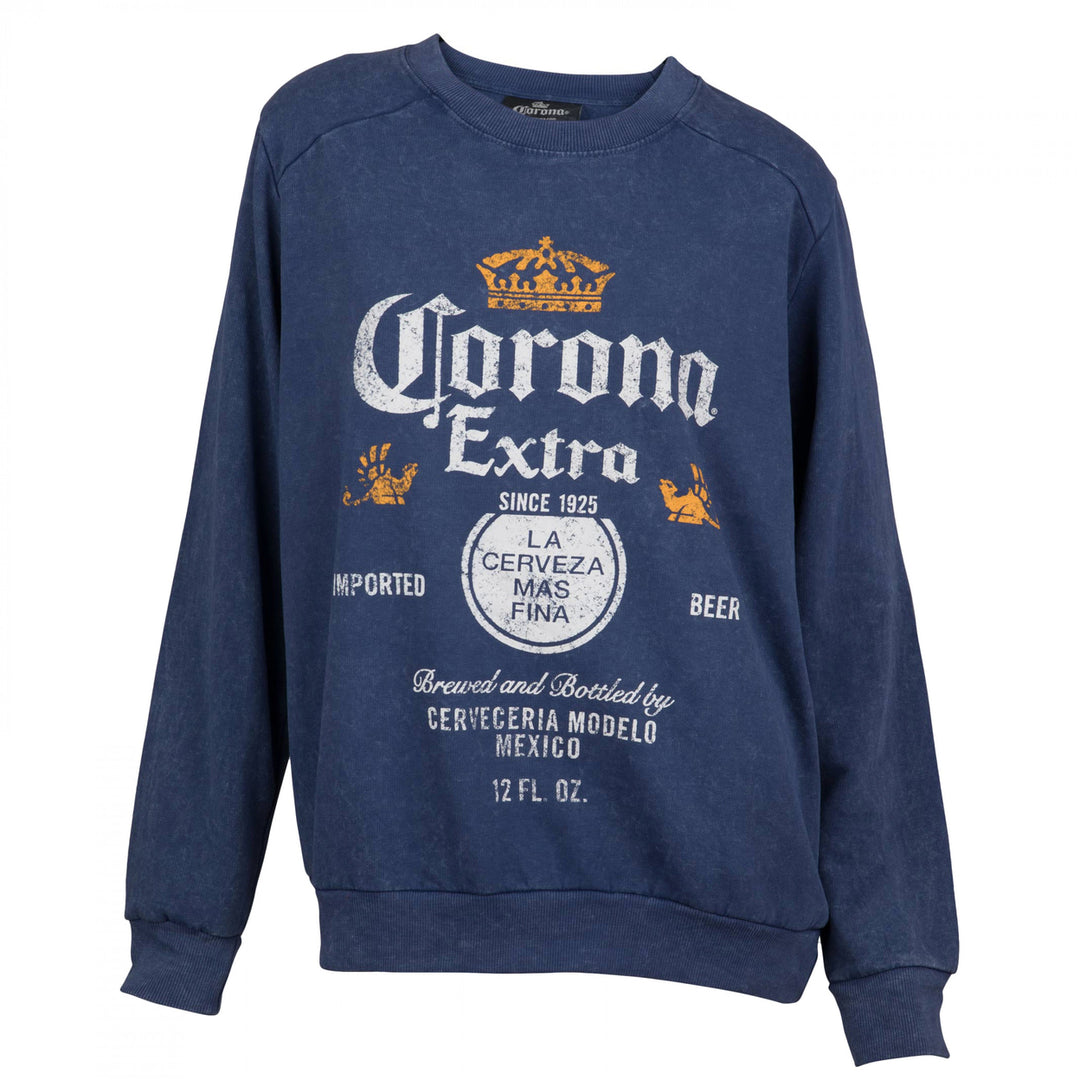 Corona Extra Label Womens Mineral Wash Crew Neck Fleece Image 1