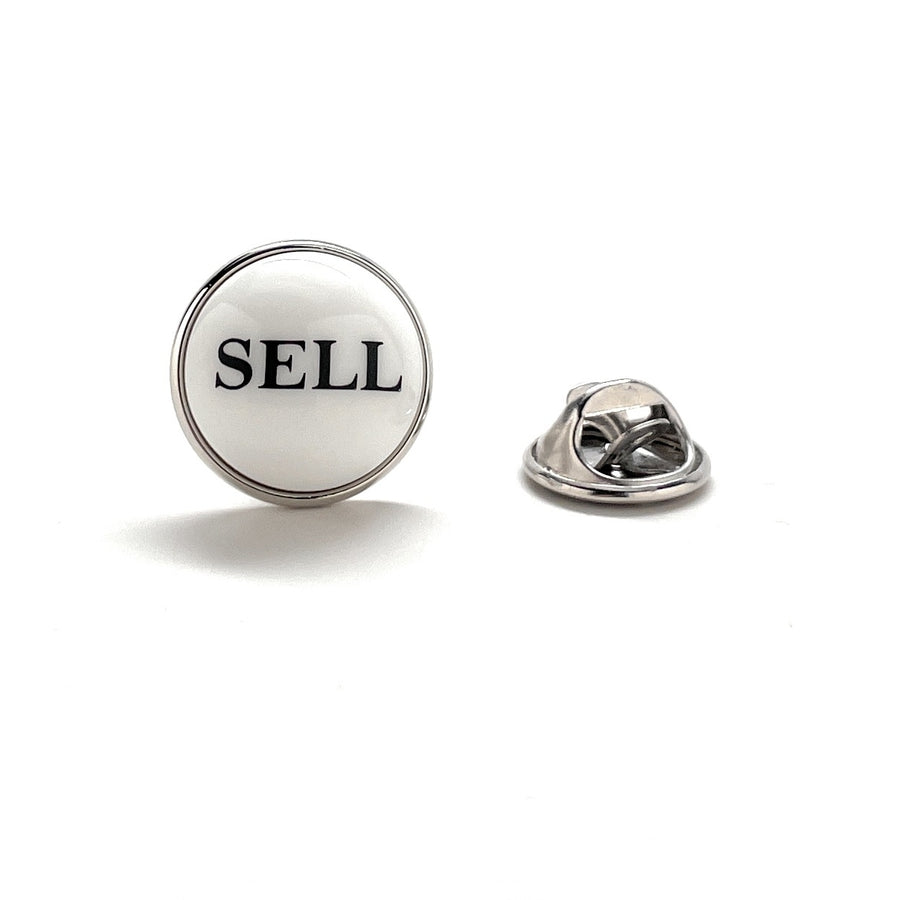 Sell Lapel Pin Stockmarket Investor White with Black Enamel Pin Real Estate Agent Lanyard Pin Name Tag Pin Banker Hat Image 1