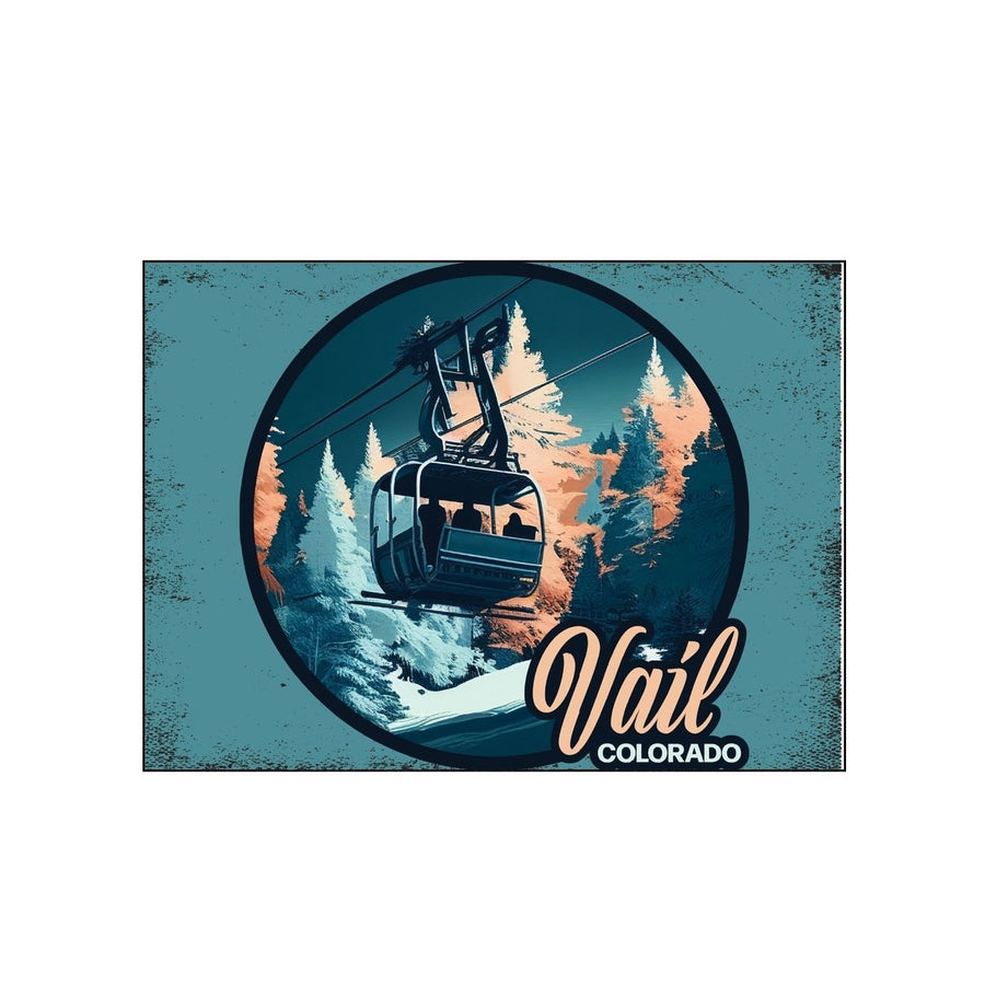 Vail Colorado Design C Souvenir Wood sign with frame 5x7 Image 1