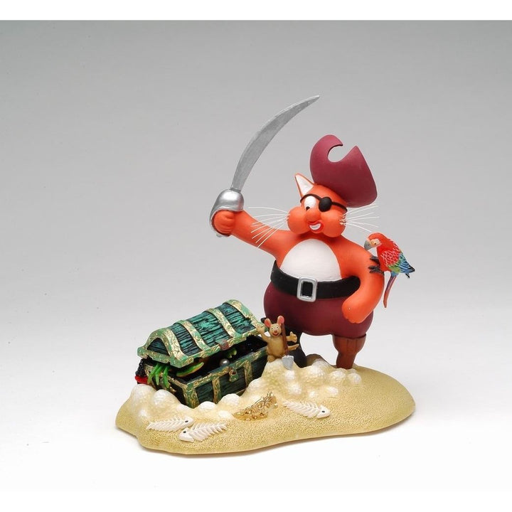 Treasure Hunter Pirate Cat Figurine 6.75in Kids Room Decor Image 3