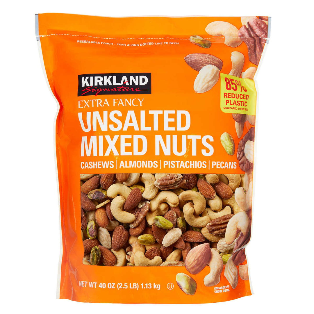 Kirkland Signature Extra Fancy Mixed Nuts Unsalted 40 Ounce Image 1