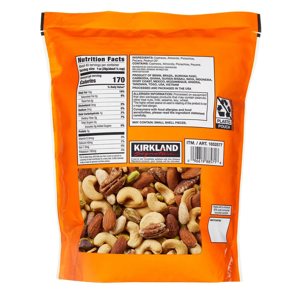 Kirkland Signature Extra Fancy Mixed Nuts Unsalted 40 Ounce Image 2