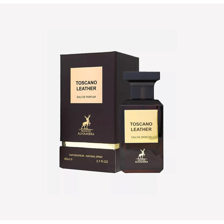 Maison Alhambra Toscano Leather EDP Spray 2.7 oz Men Saffron Amber Notes Image 1