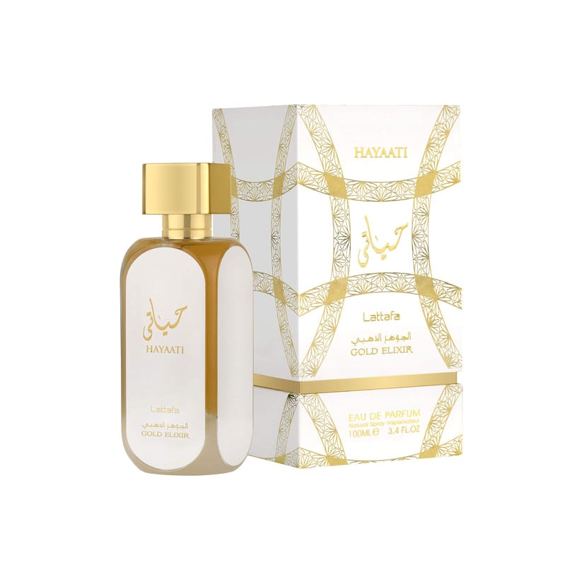 Lattafa Hayaati Gold Elixir EDP Spray 3.4 Oz Men Grapefruit Peach Vanilla Image 1