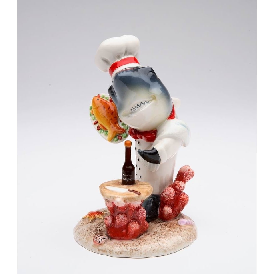 Ceramic Shark Chef Figurine 5 3/8" Home Kitchen Image 3