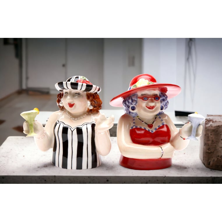 Kevins Gift Shoppe Ceramic Sophisticated Ladies at Happy Hour Salt and Pepper Shakers Image 2