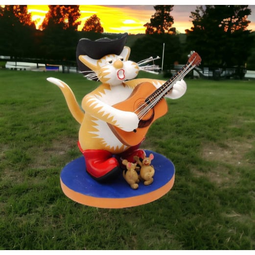 Country Singer Cat Figurine 5x3.5x5 Gift for Cat Lovers Home Image 2