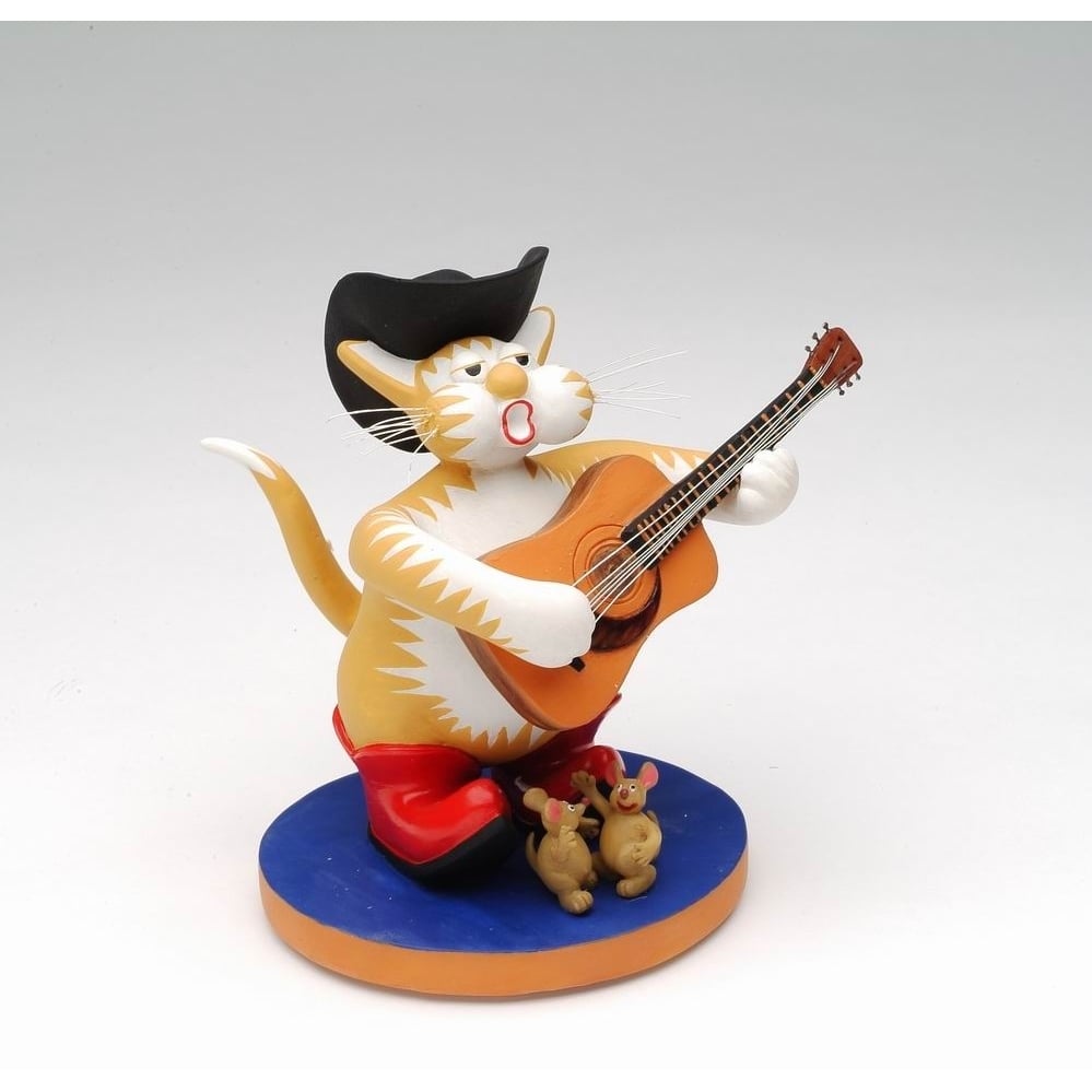 Country Singer Cat Figurine 5x3.5x5 Gift for Cat Lovers Home Image 3