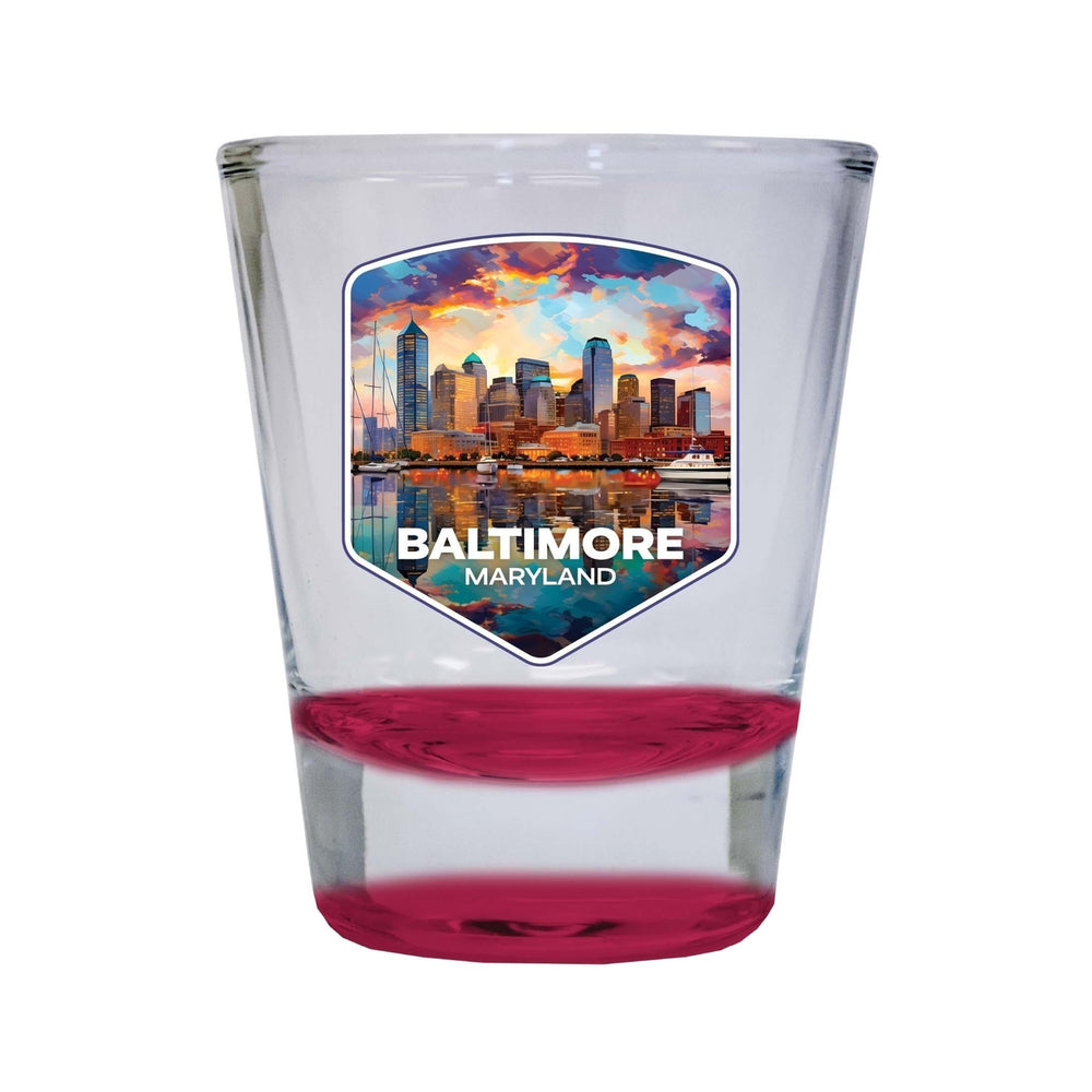 Baltimore Maryland A Souvenir 1.5 Ounce Shot Glass Round Image 2