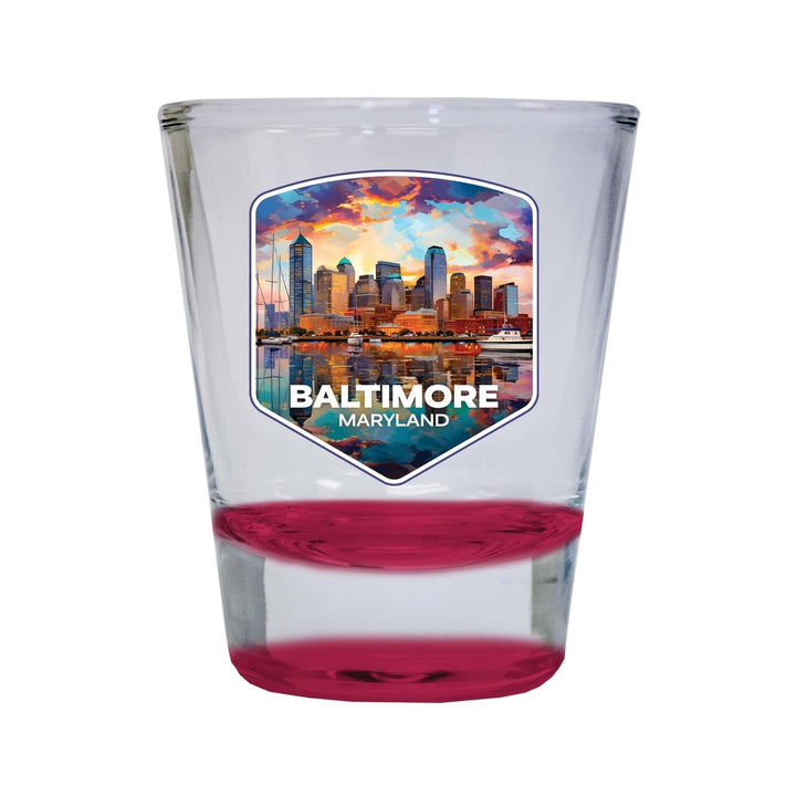 Baltimore Maryland A Souvenir 1.5 Ounce Shot Glass Round Image 2