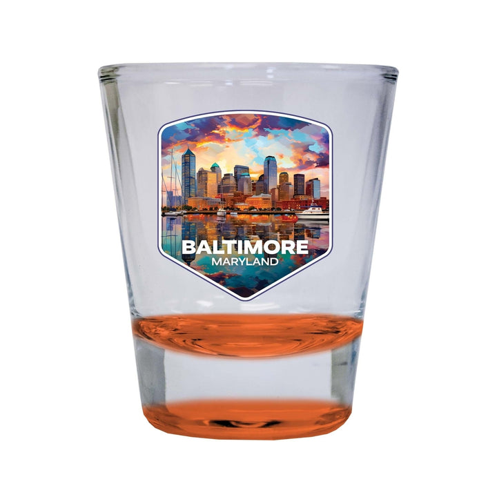 Baltimore Maryland A Souvenir 1.5 Ounce Shot Glass Round Image 3