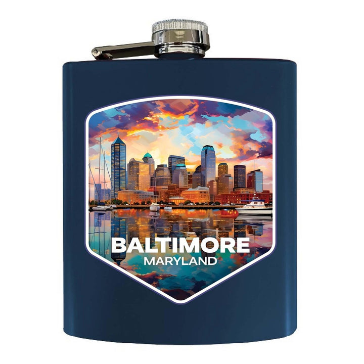 Baltimore Maryland A Souvenir 7 oz Steel Flask Matte Finish Image 1