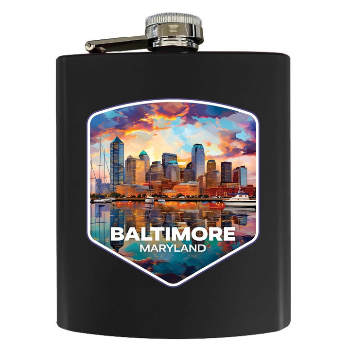 Baltimore Maryland A Souvenir 7 oz Steel Flask Matte Finish Image 4