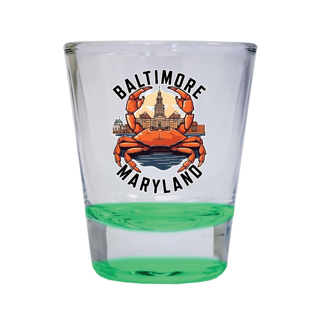 Baltimore Maryland D Souvenir 1.5 Ounce Shot Glass Round Image 3