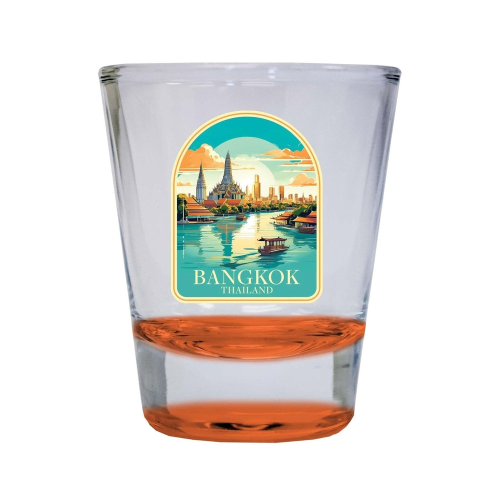 Bangkok Thailand A Souvenir 1.5 Ounce Shot Glass Round Image 2