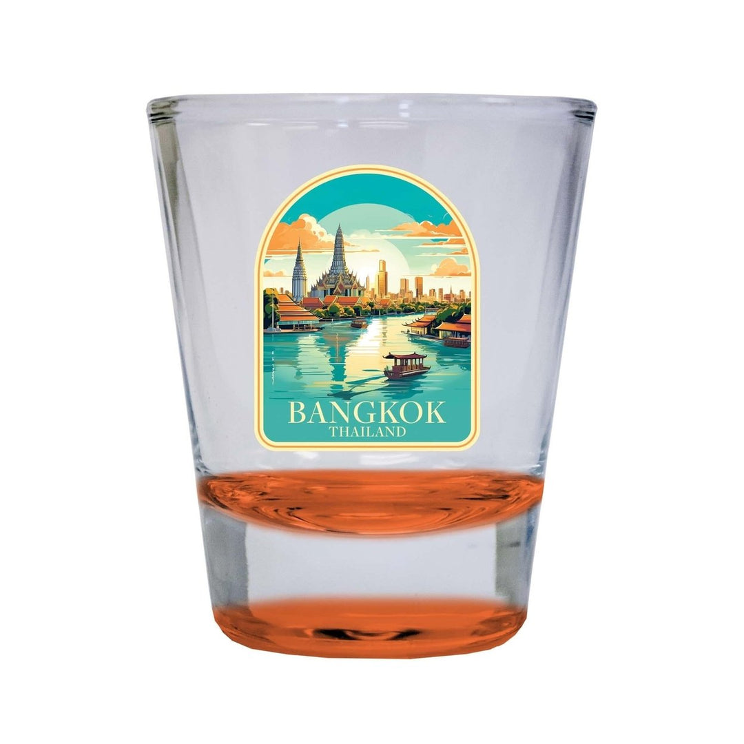 Bangkok Thailand A Souvenir 1.5 Ounce Shot Glass Round Image 1