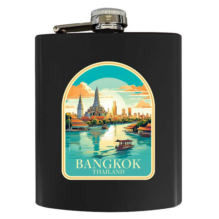 Bangkok Thailand A Souvenir 7 oz Steel Flask Matte Finish Image 2