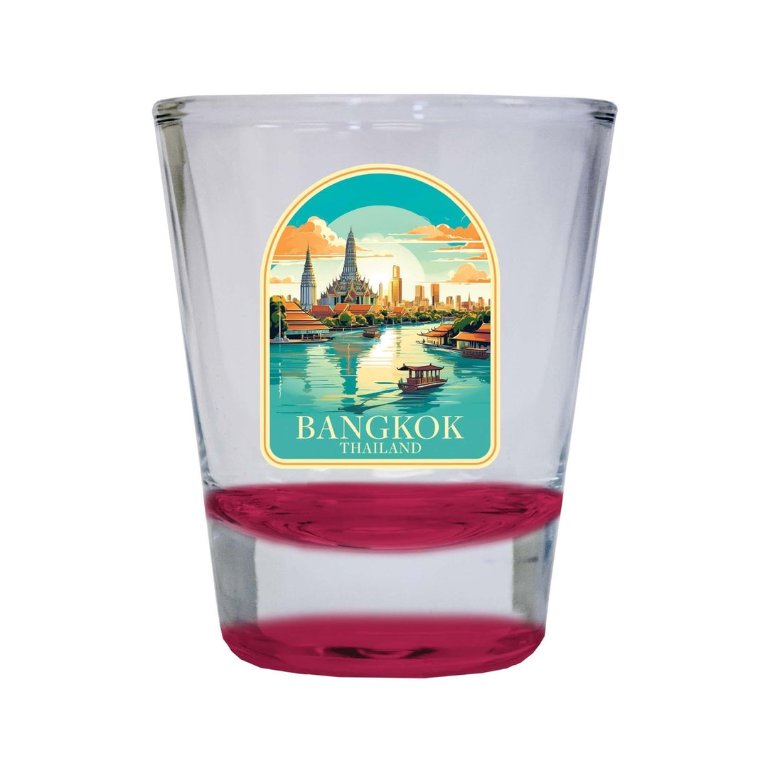 Bangkok Thailand A Souvenir 1.5 Ounce Shot Glass Round Image 3