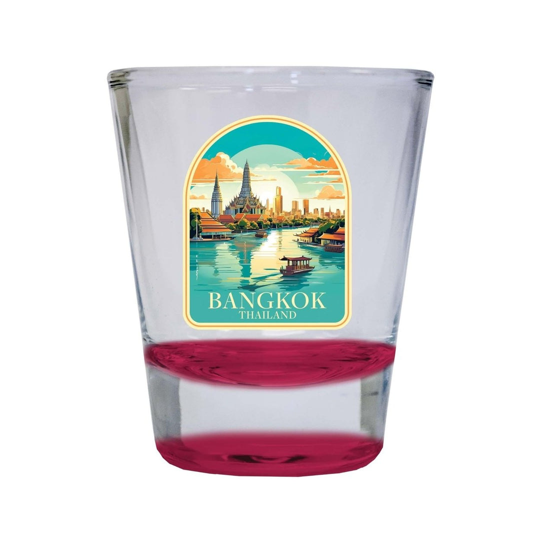 Bangkok Thailand A Souvenir 1.5 Ounce Shot Glass Round Image 1