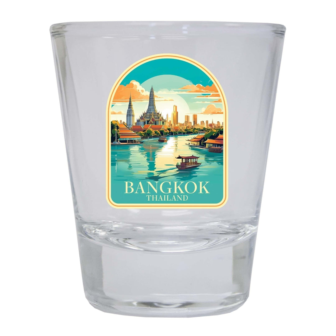 Bangkok Thailand A Souvenir 1.5 Ounce Shot Glass Round Image 4