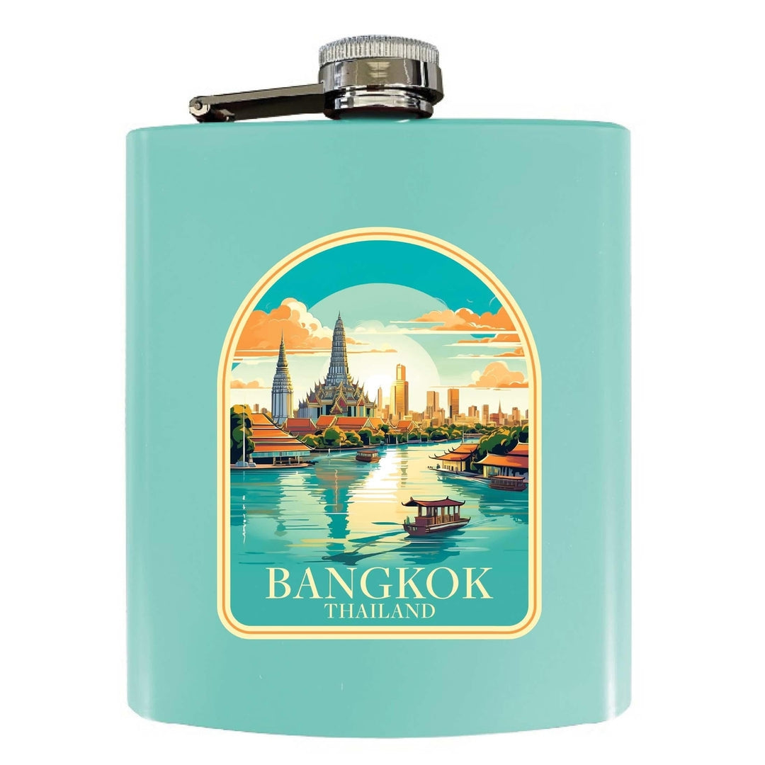 Bangkok Thailand A Souvenir 7 oz Steel Flask Matte Finish Image 3