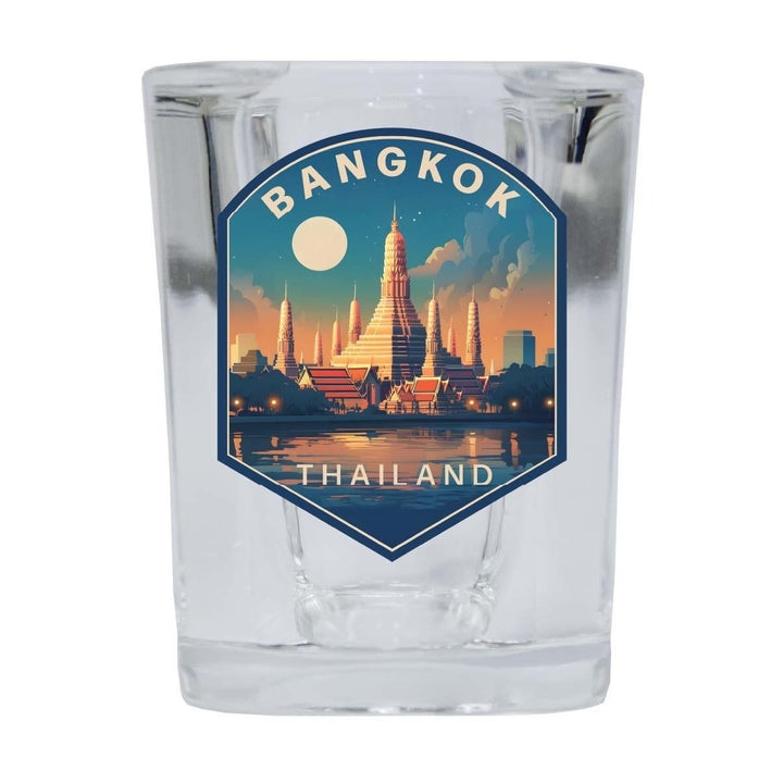 Bangkok Thailand B Souvenir 2.5 Ounce Shot Glass Square Base Image 2