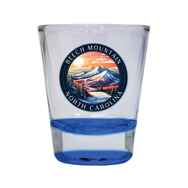 Beech Mountain North Carolina B Souvenir 1.5 Ounce Shot Glass Round Image 1